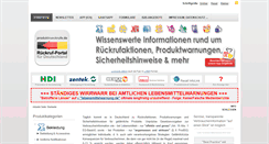 Desktop Screenshot of produktrueckrufe.de